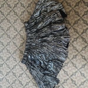 High end flamingo silver and black dressy mini skirt